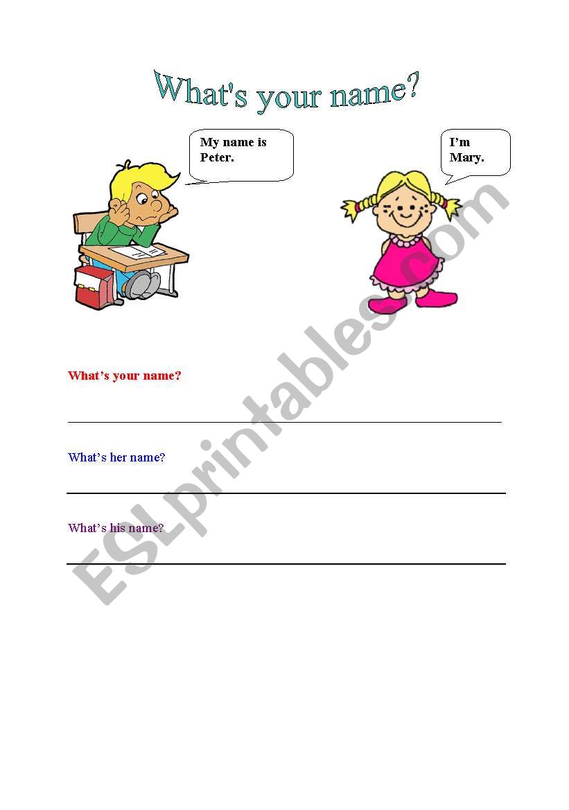 What;s your name? worksheet
