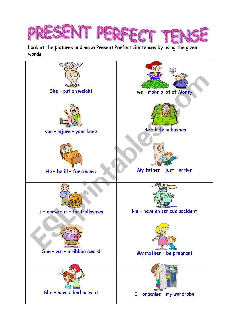 present perfect tense worksheet