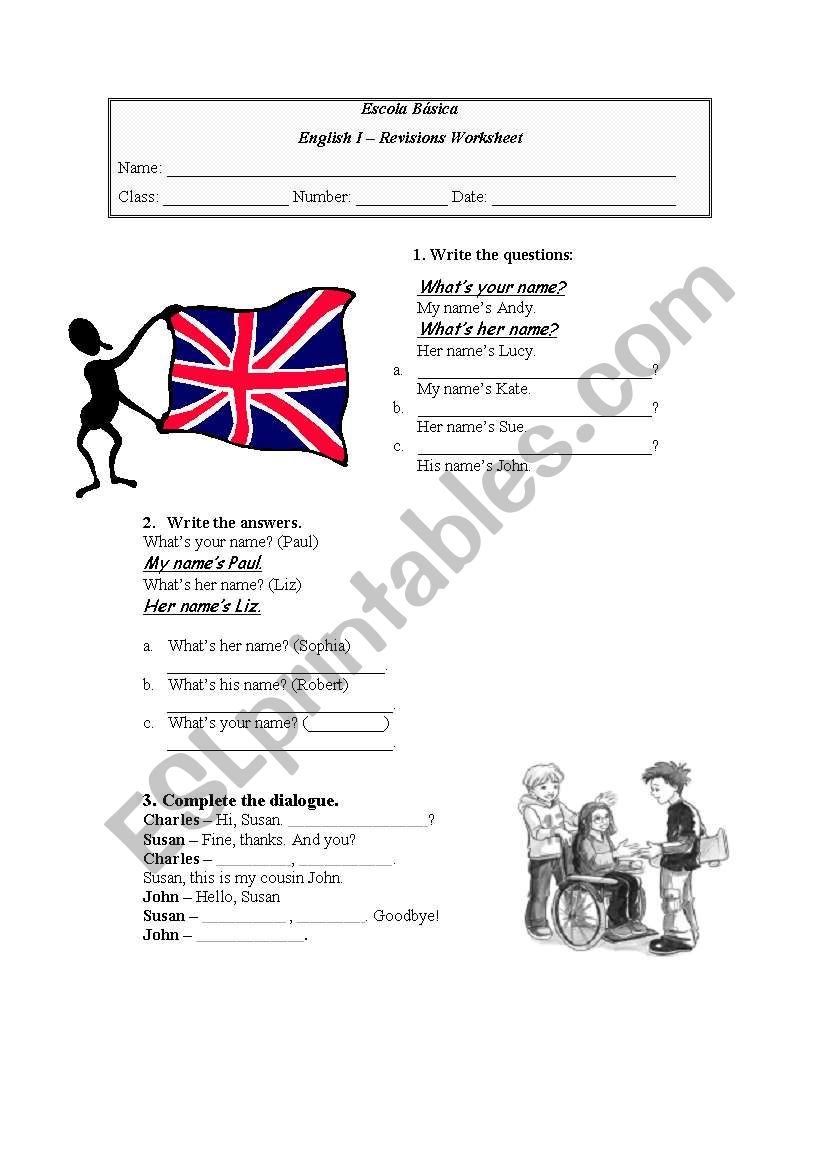 Possessives worksheet