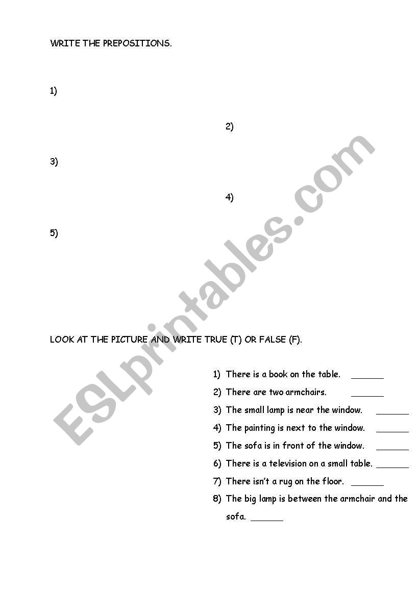 household objects worksheet
