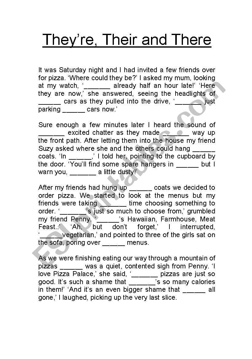 TheyÂ´re, Their and There Homonyms