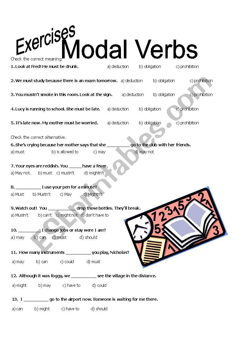 modal verbs exercises worksheet