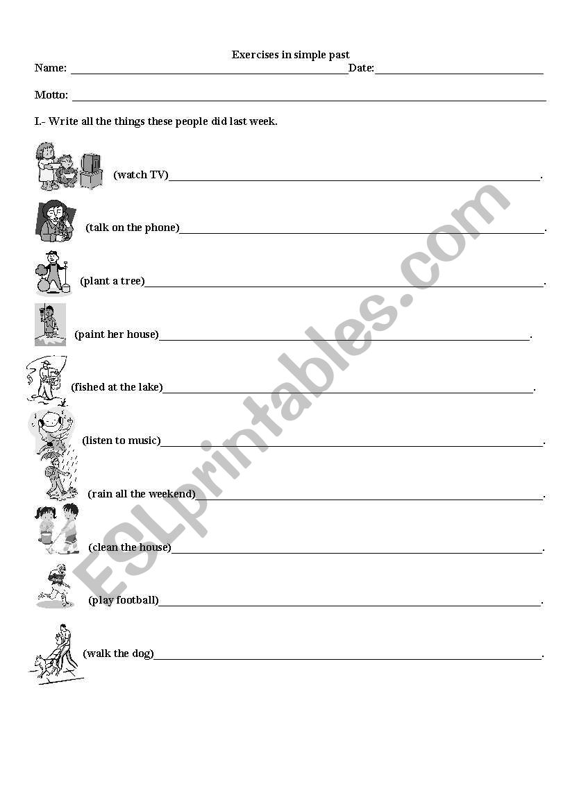 Simple Past worksheet