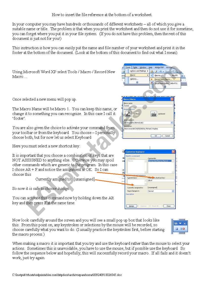 How to automatically insert the reference of your document