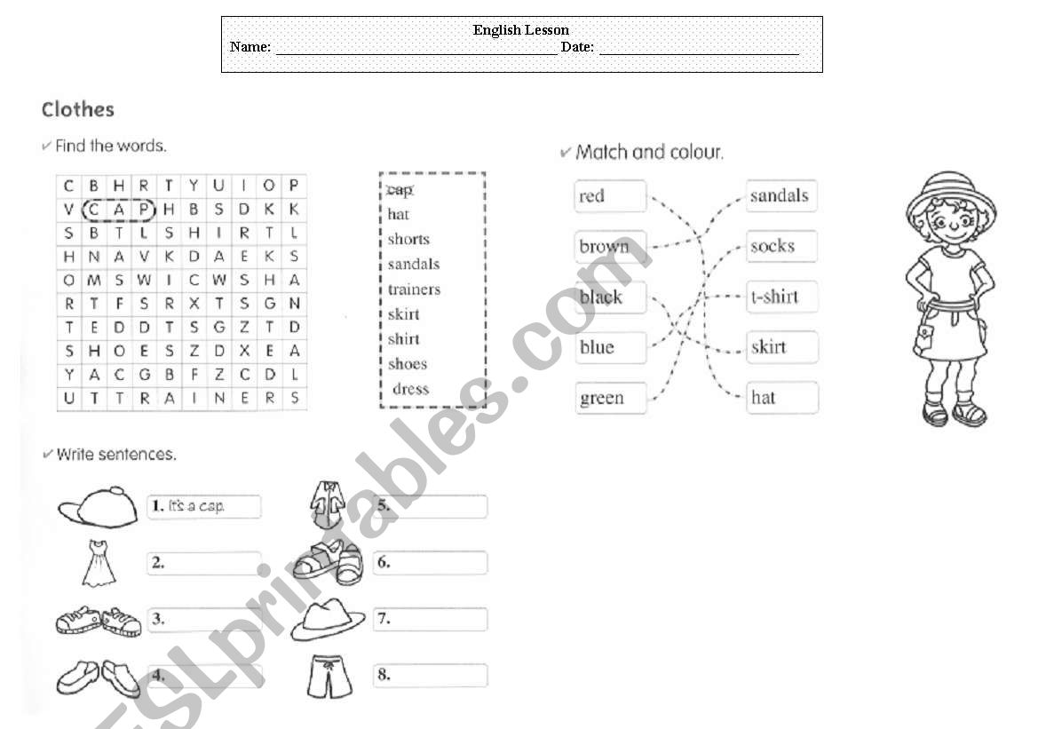 clothes activity worksheet