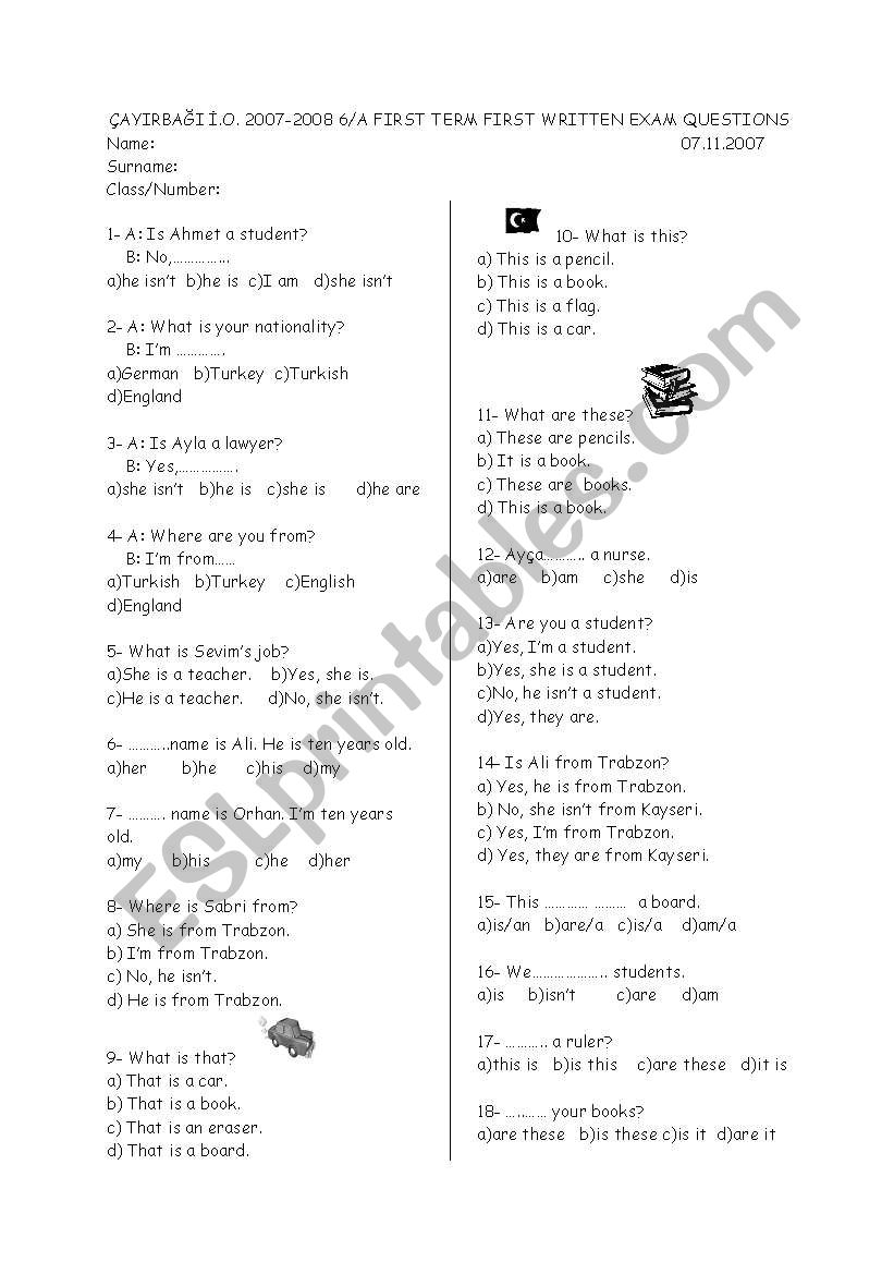 grammar worksheet