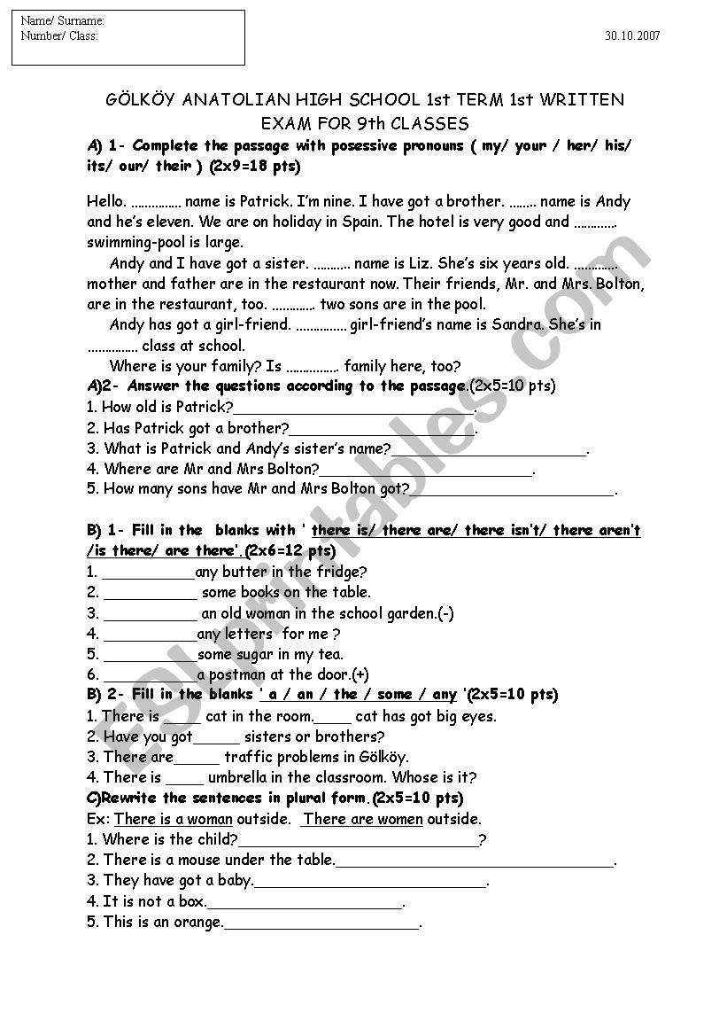 grammar guide worksheet