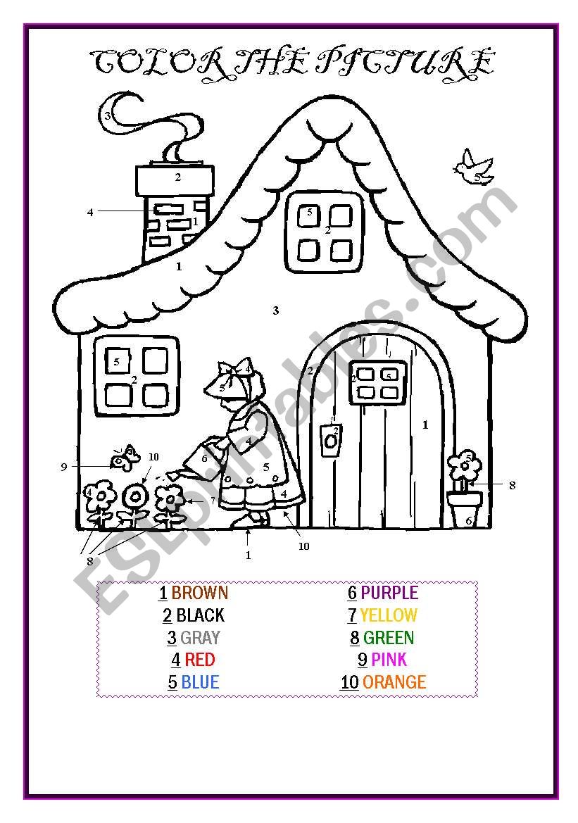 COLOR THE PICTURE worksheet
