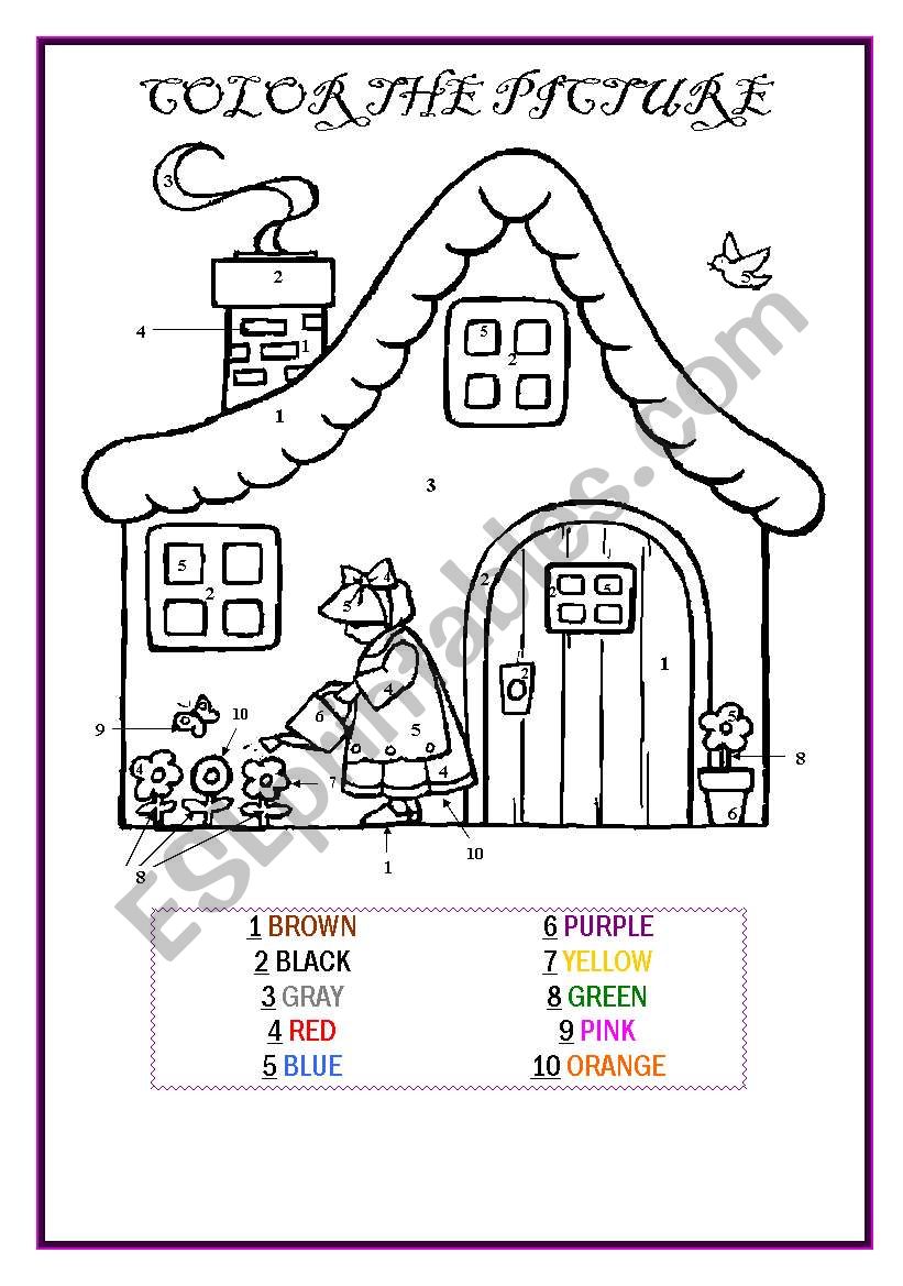COLOR THE PICTURE worksheet
