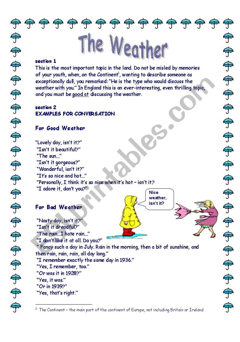 The Weather worksheet