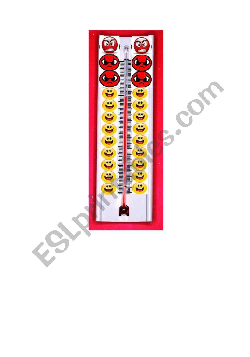 behaviour termometer worksheet