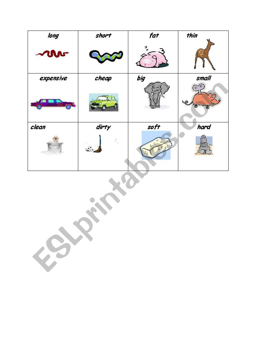 adjectives opposites worksheet