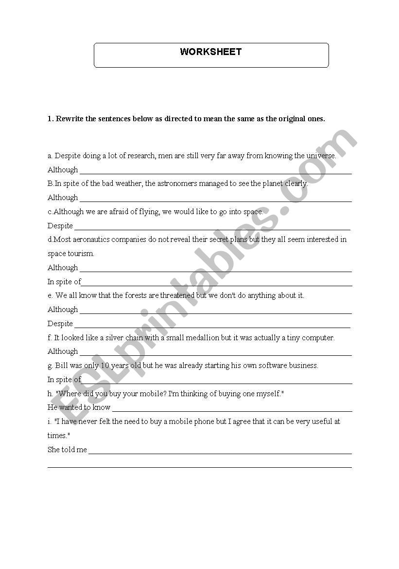 English worksheet worksheet