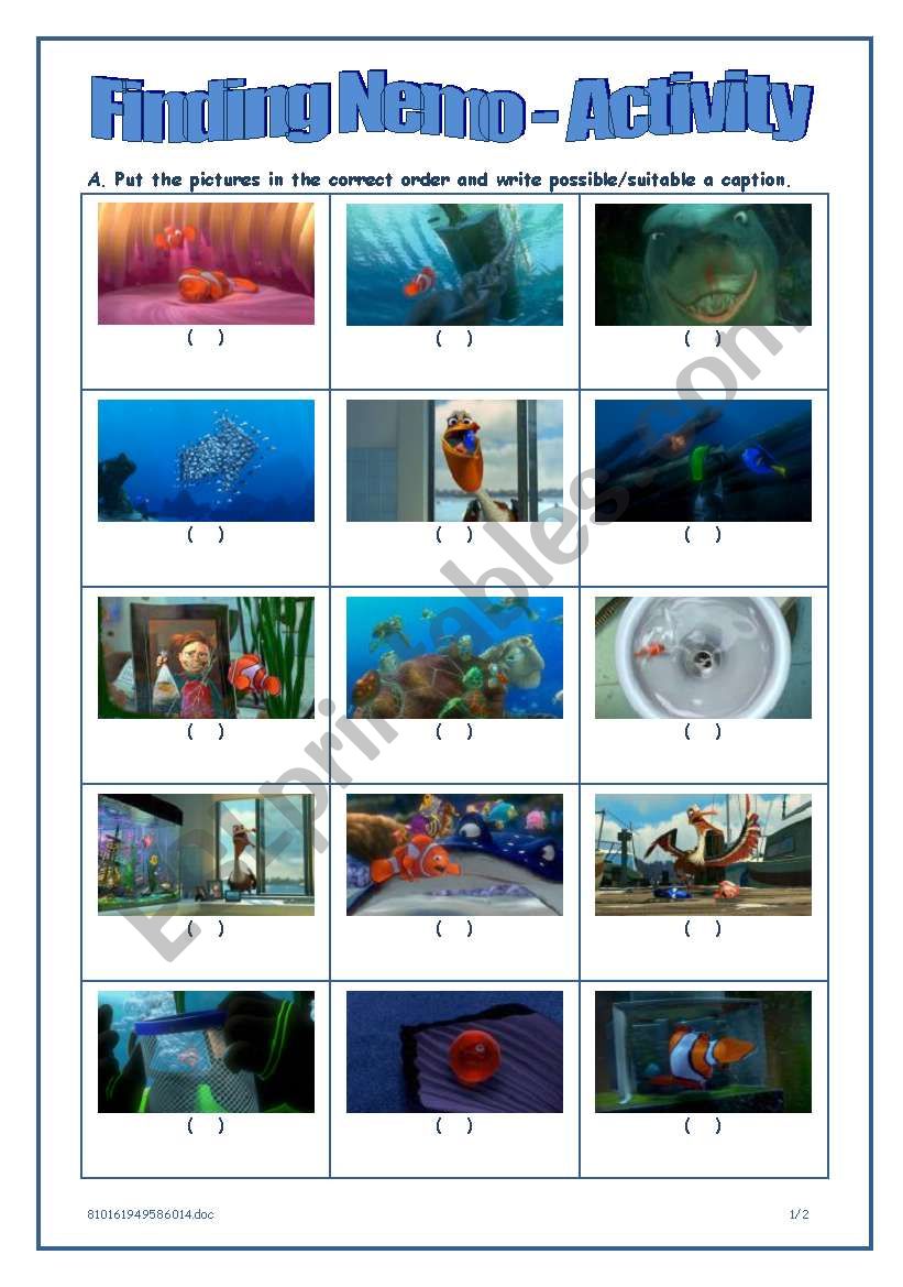 Finding Nemo Activity (organized)