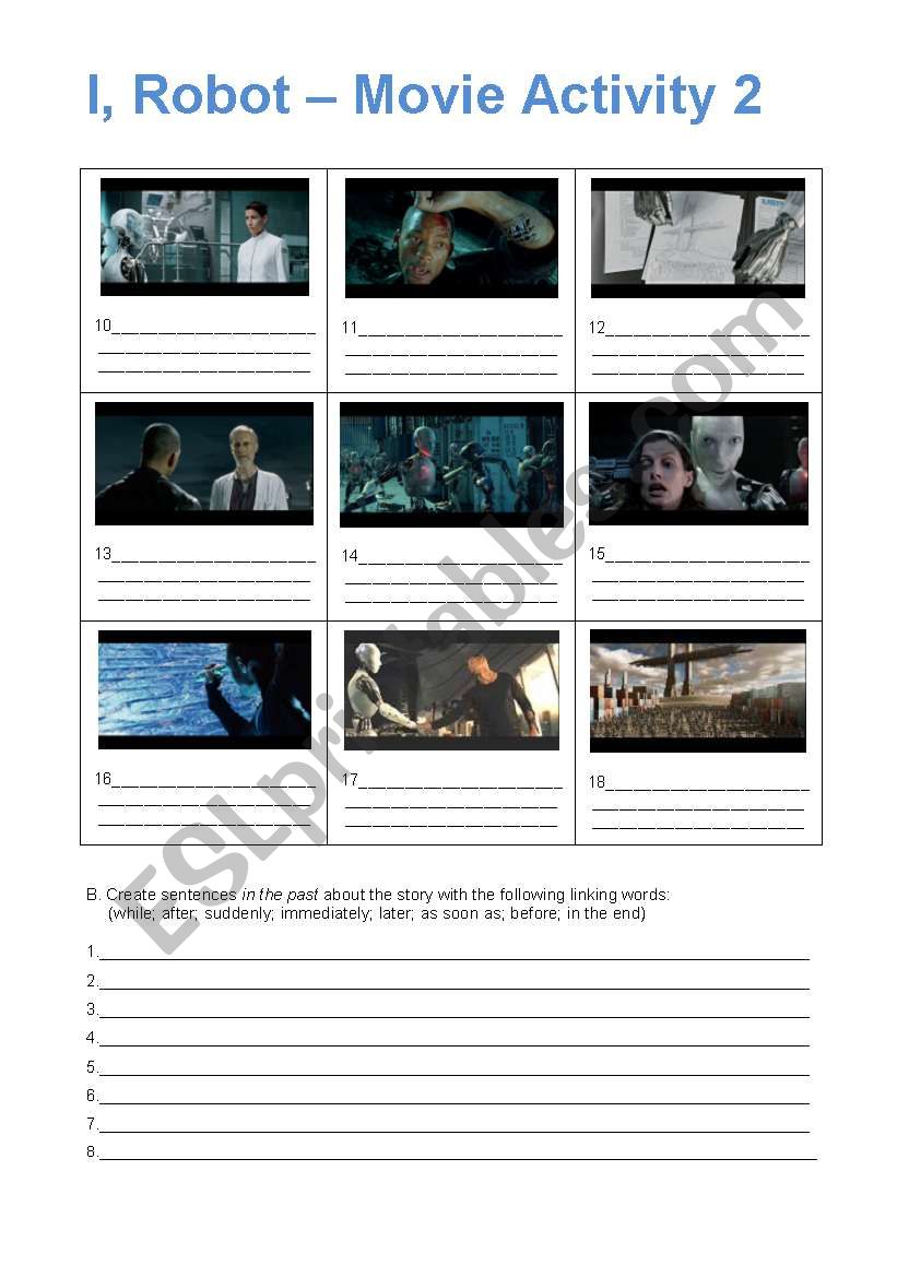 I, Robot - Movie Activity 2 worksheet