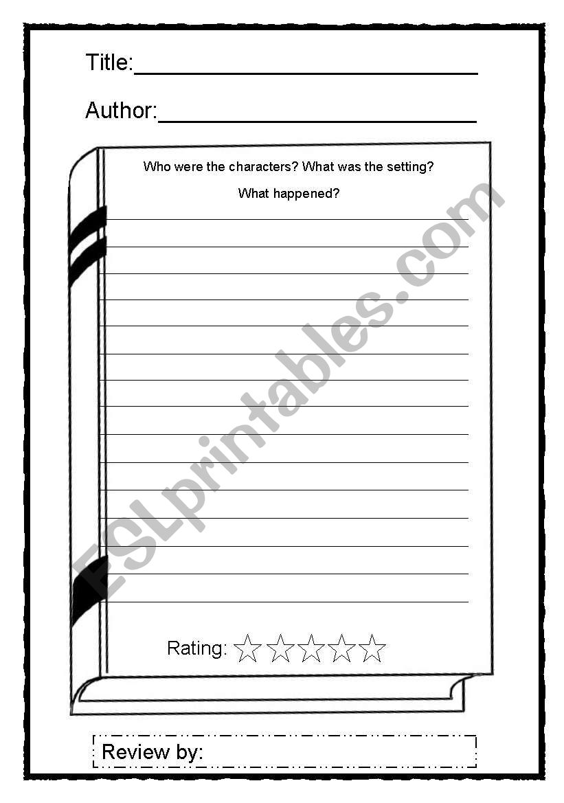 Book review. worksheet