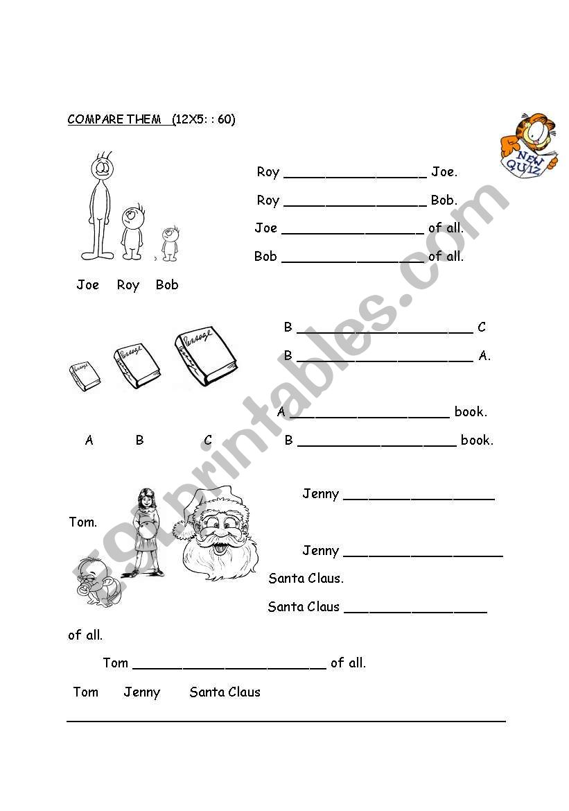 COMPARISONS worksheet