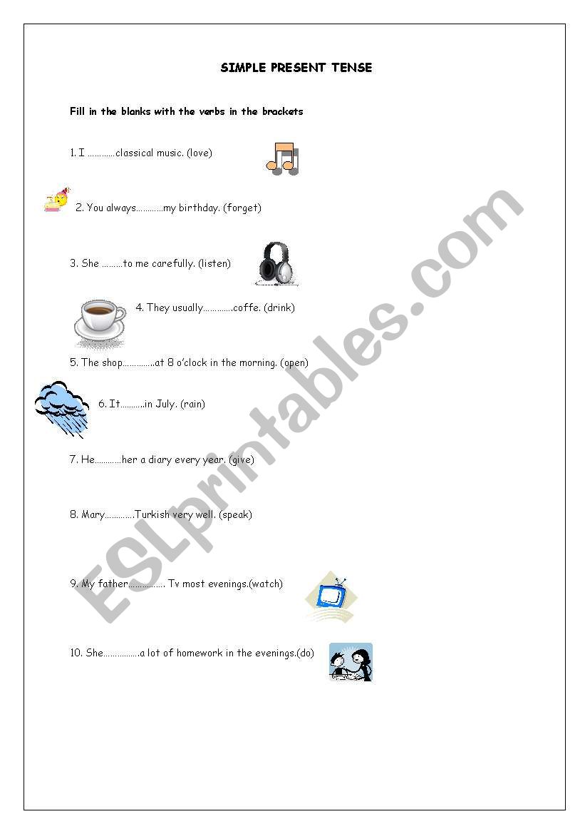 Simple Present Tense Worksheet