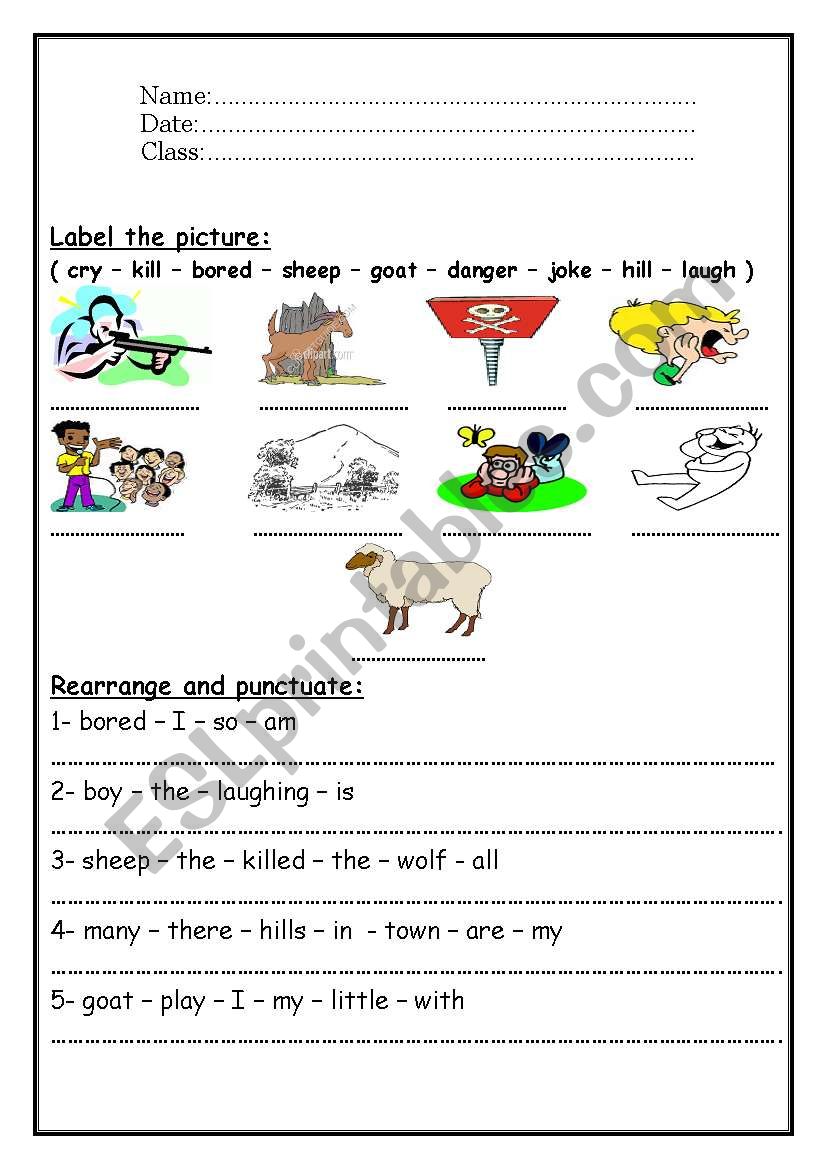 Vocabulary worksheet