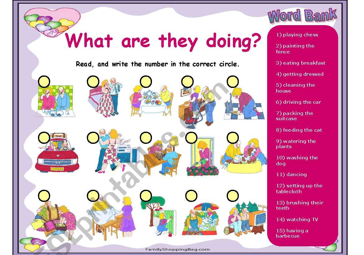 What are they doing? worksheet