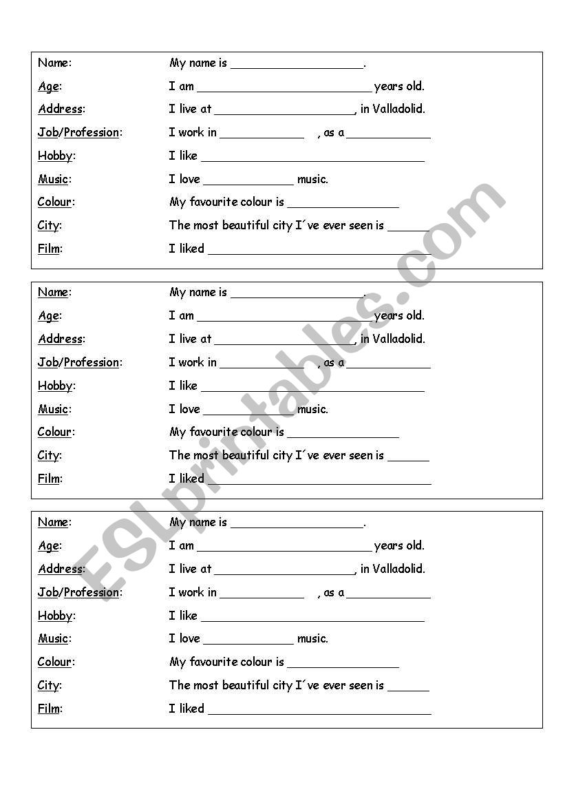 Introduce worksheet