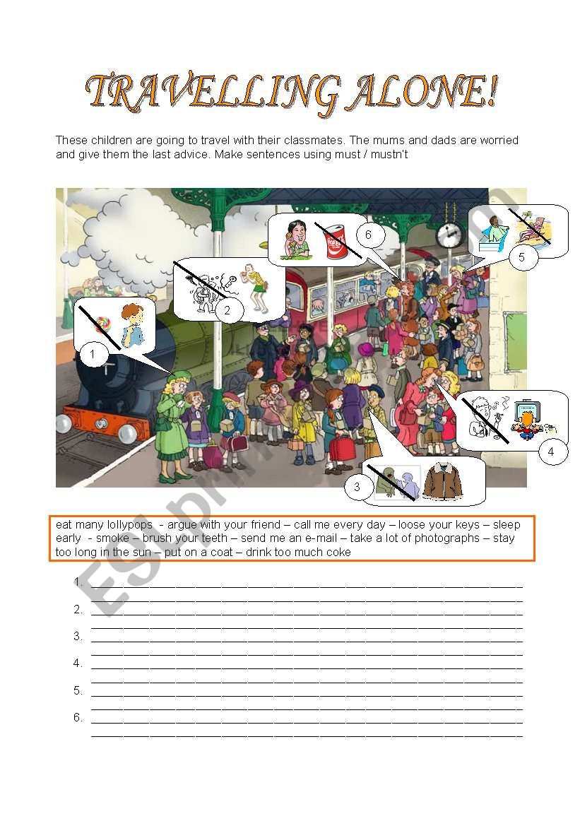 TRAVELLING ALONE! worksheet