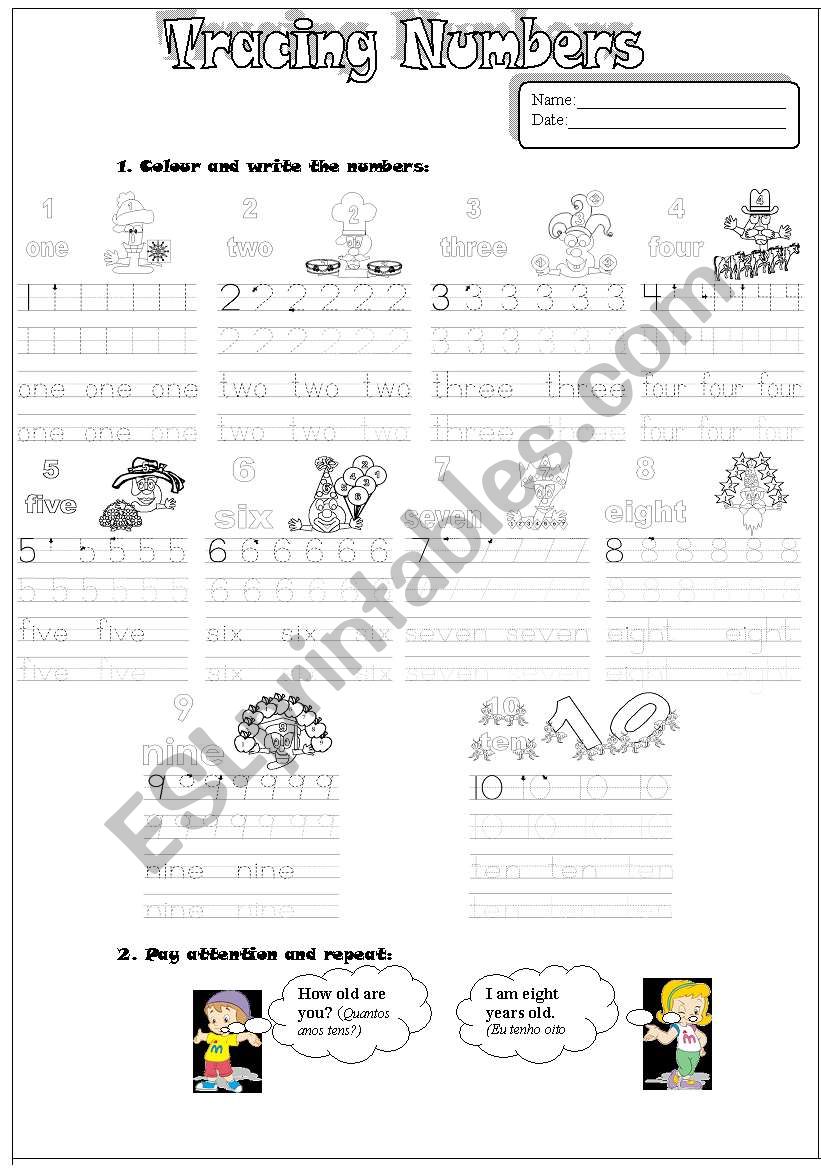 Numbers worksheet worksheet