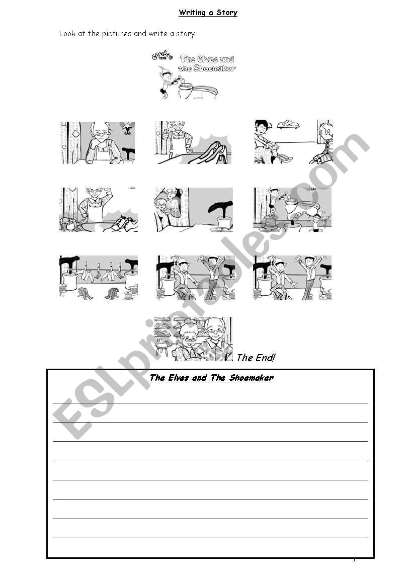 Writing a Story worksheet