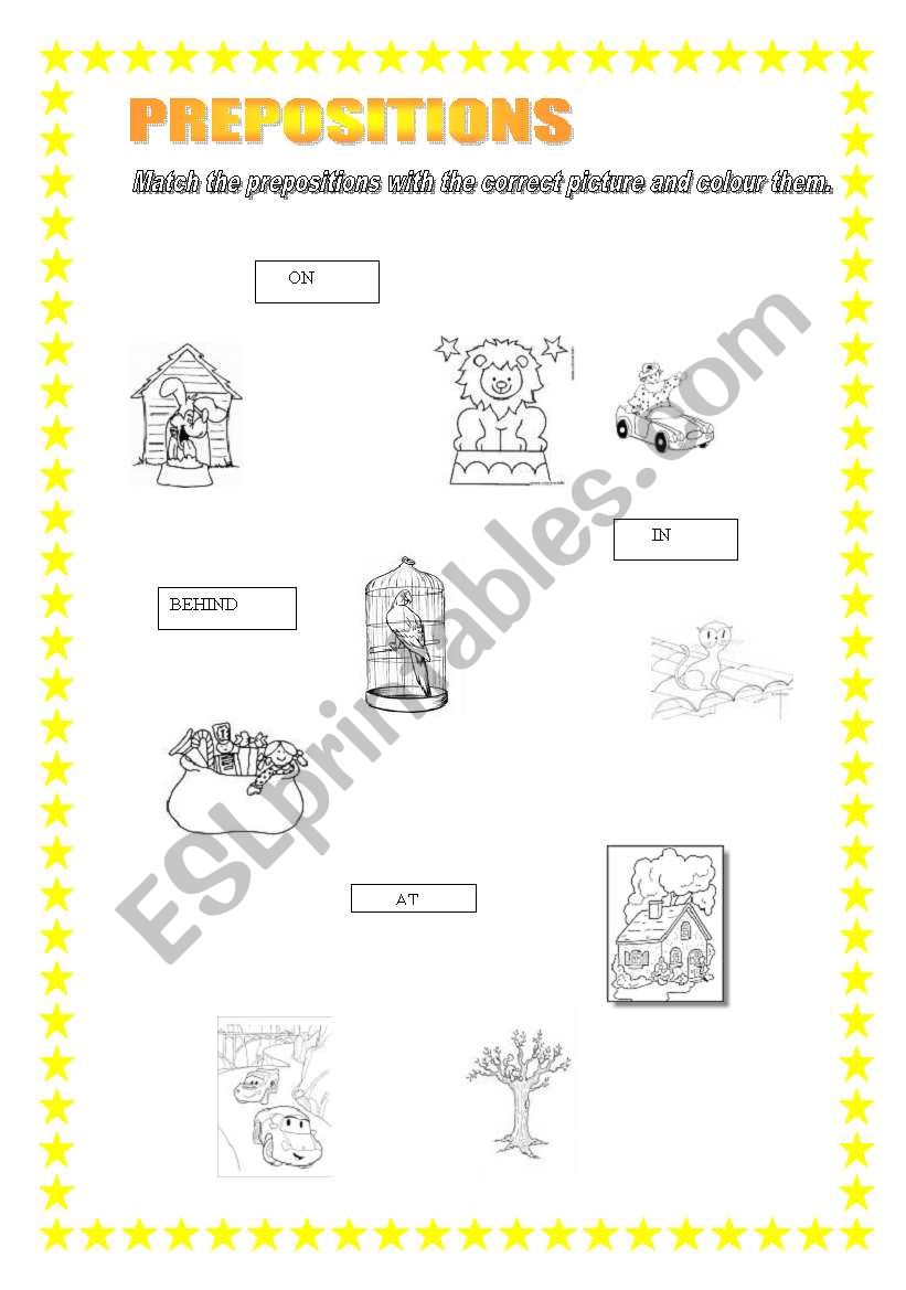 prepositions worksheet