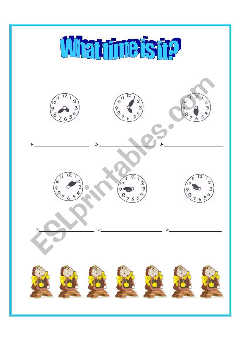 What time is it? worksheet