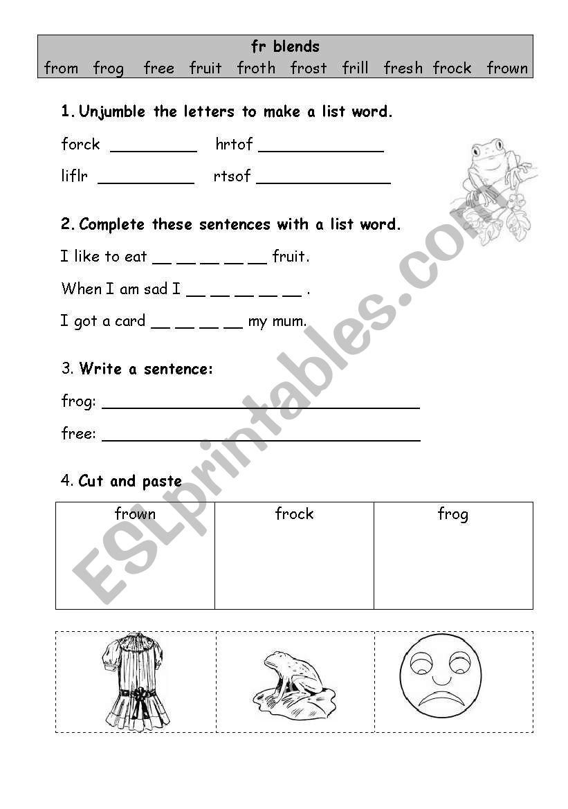 fr blends worksheet