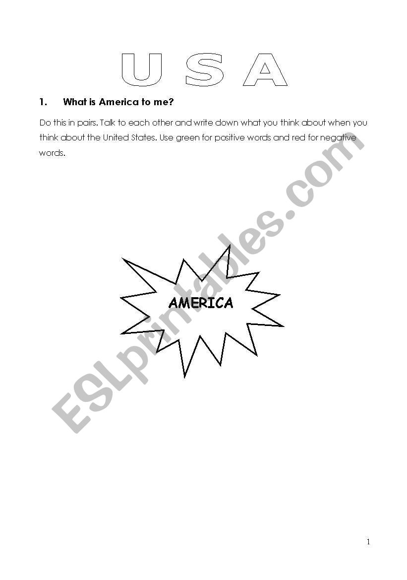 USA worksheet