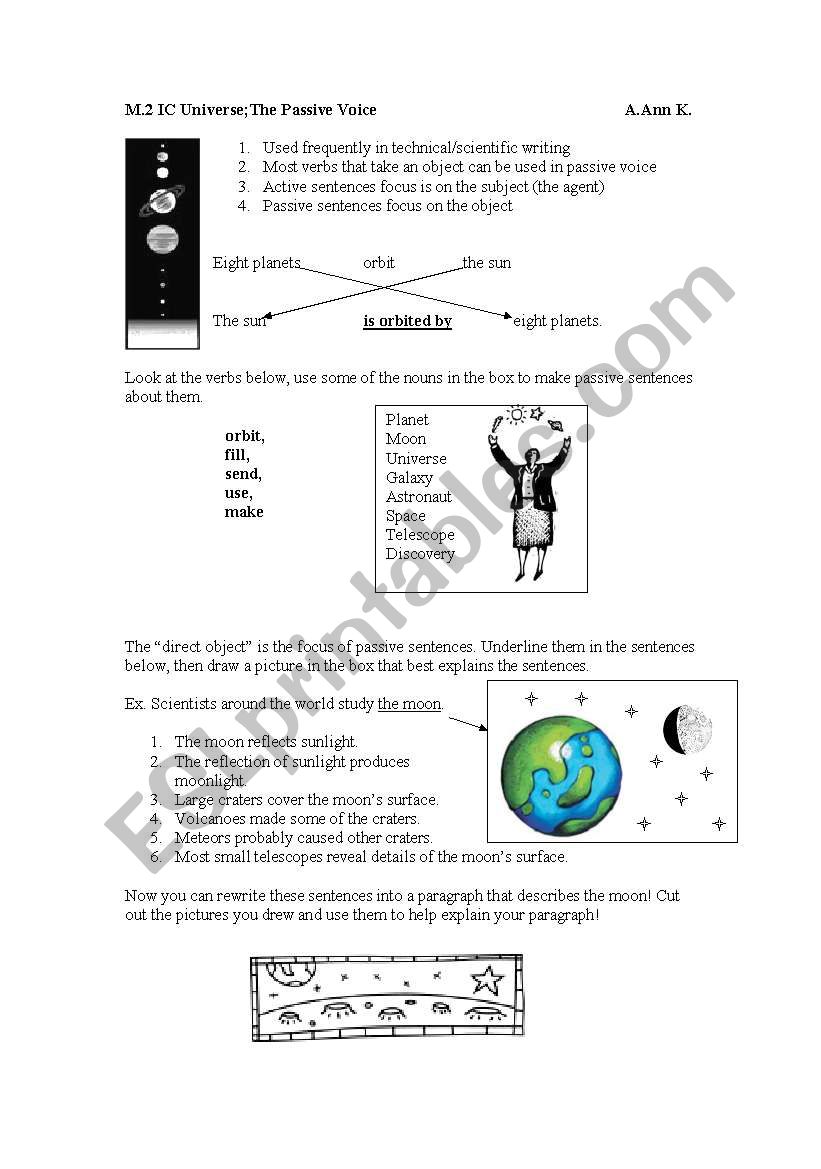 Functions of passive voice worksheet