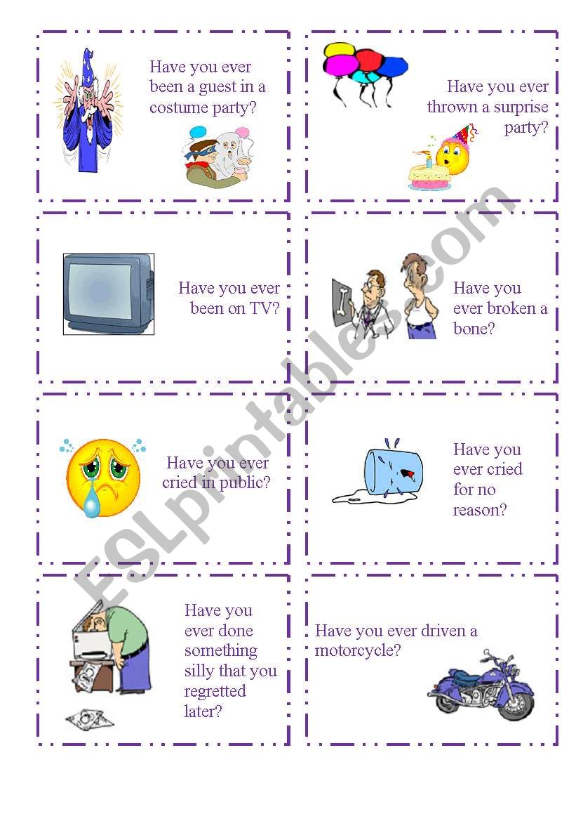 HAVE YOU EVER...? 1/5 worksheet