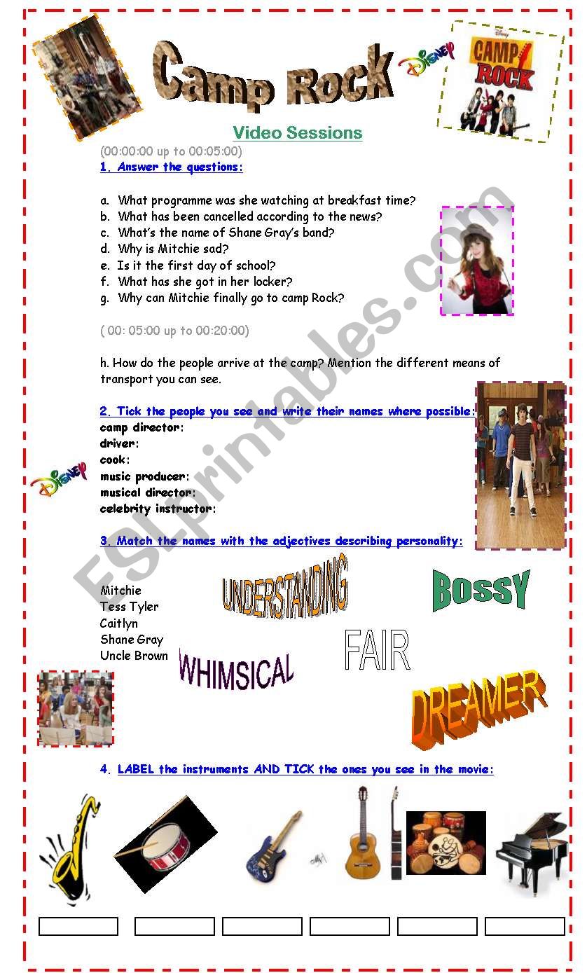 Camp Rock- The Movie worksheet