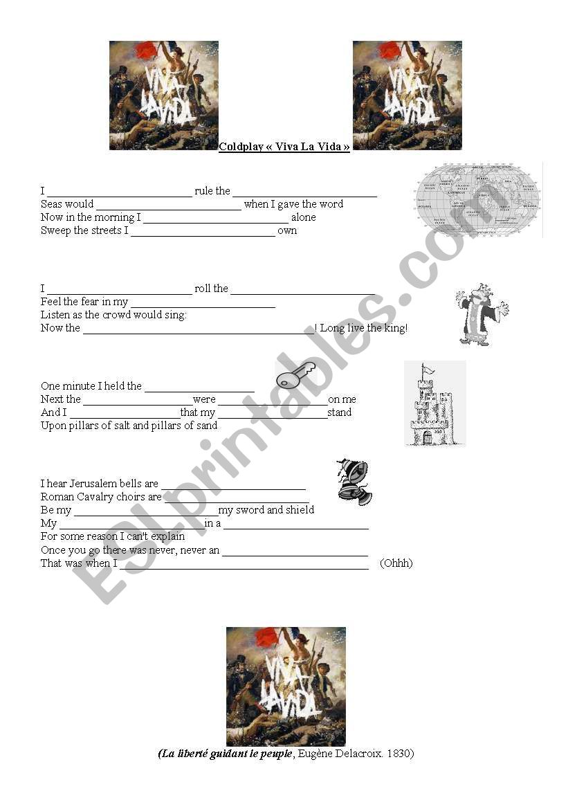 viva la vida _ coldplay worksheet