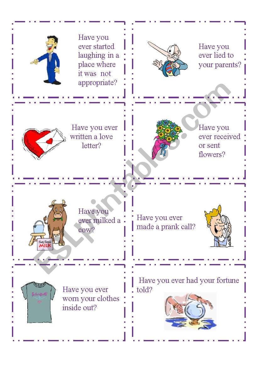 HAVE YOU EVER...? 3/5   worksheet