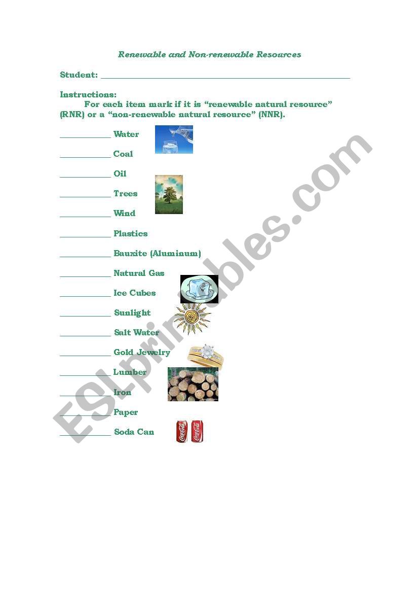 Renewable and Non Renewable Sources