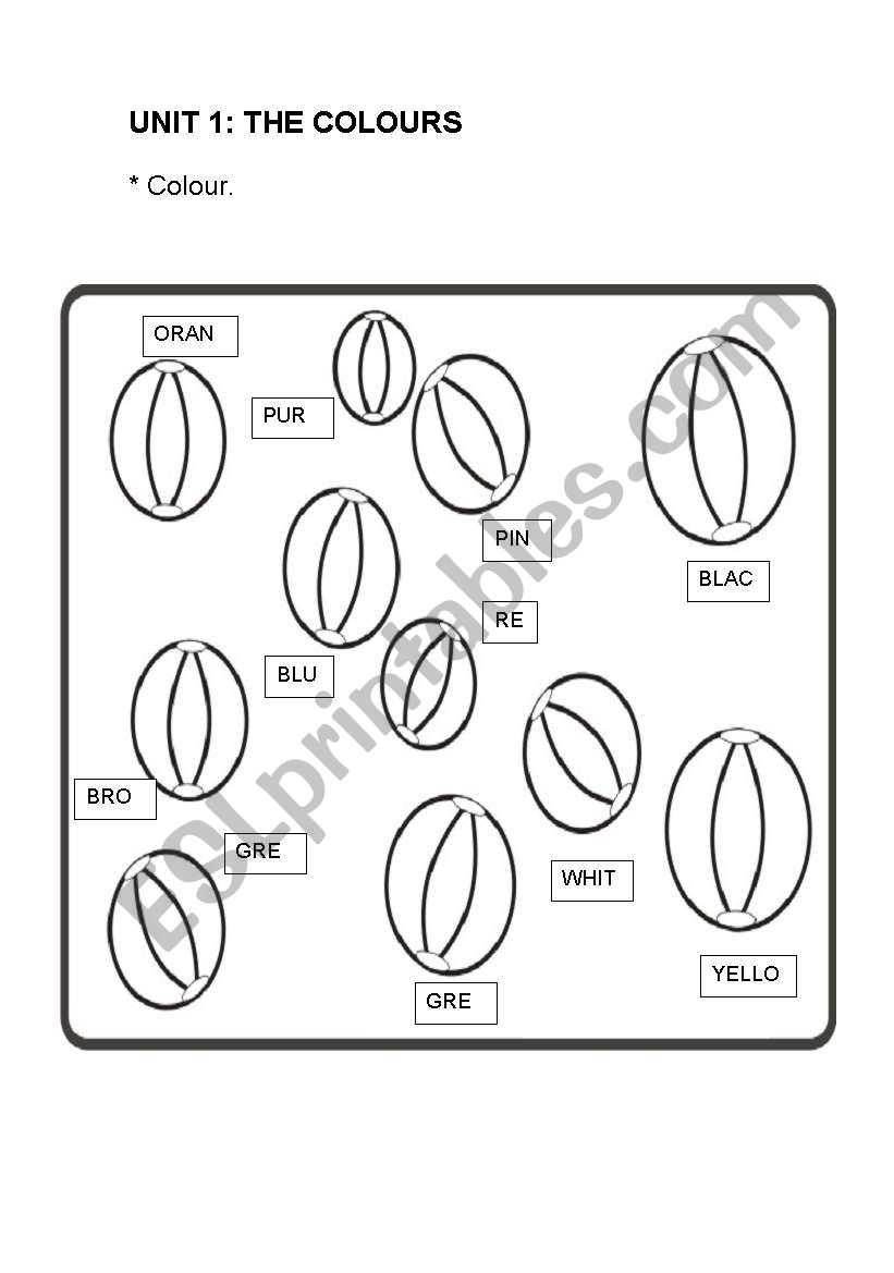 THE COLOURS worksheet
