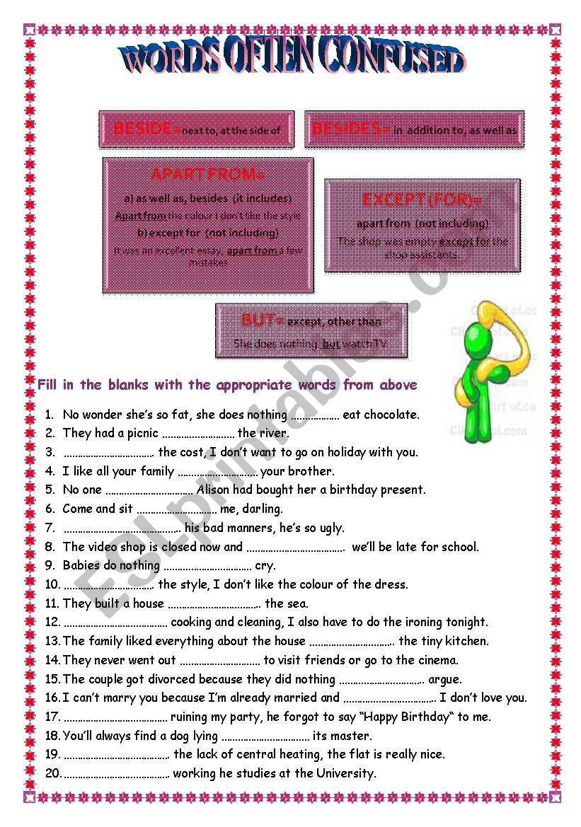 Words often confused  (1) worksheet