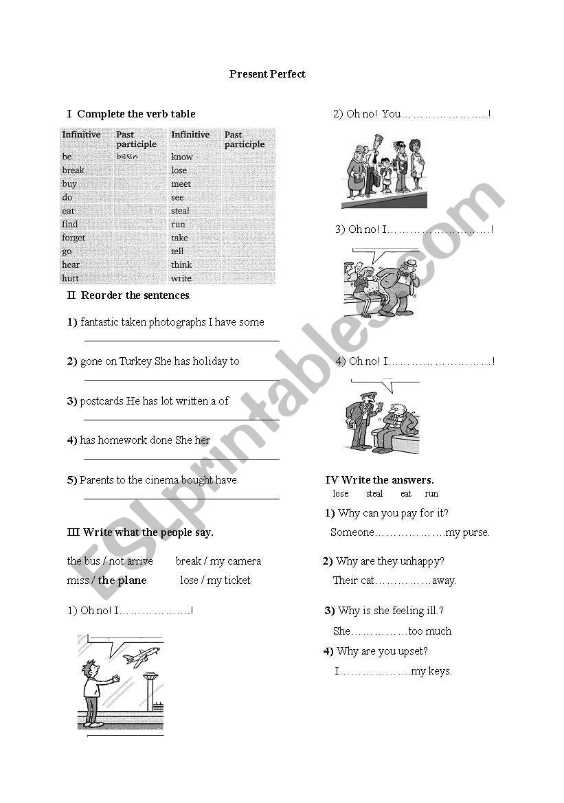 Present Perfect  worksheet