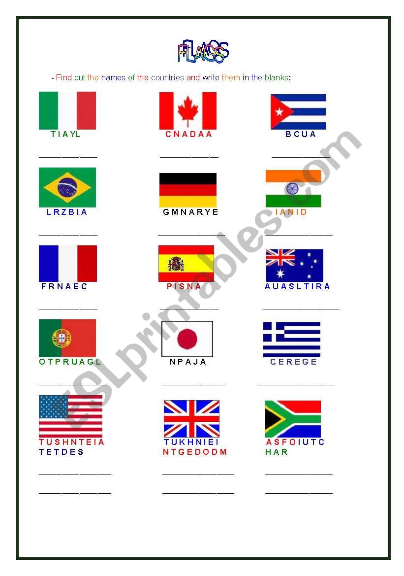 FLAGS worksheet