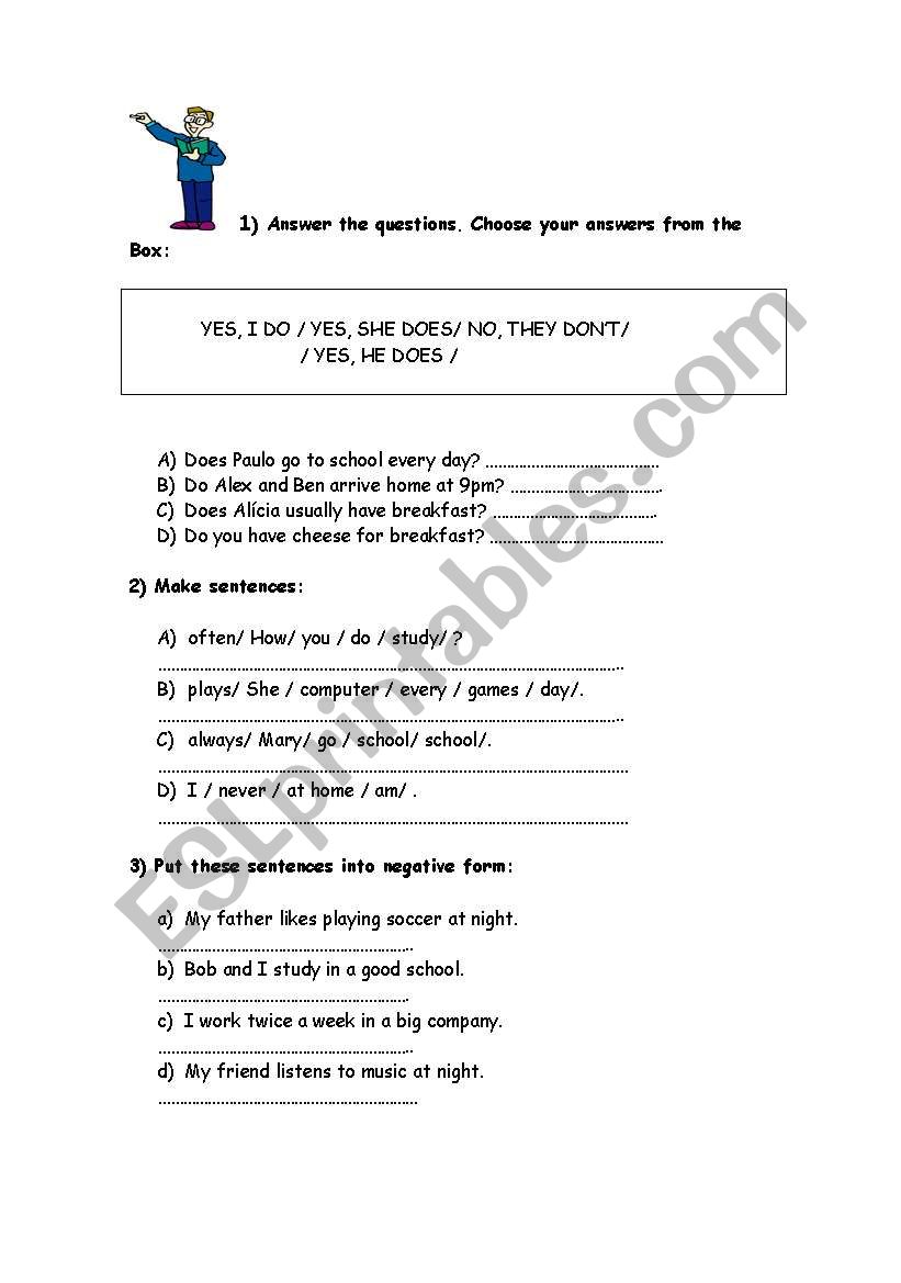 PRESENT SIMPLE worksheet