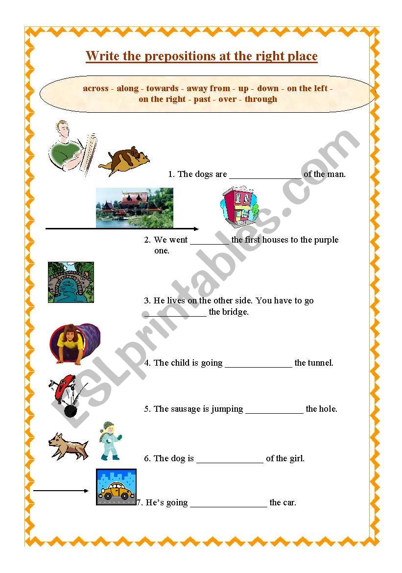 PREPOSITIONS DRILL worksheet