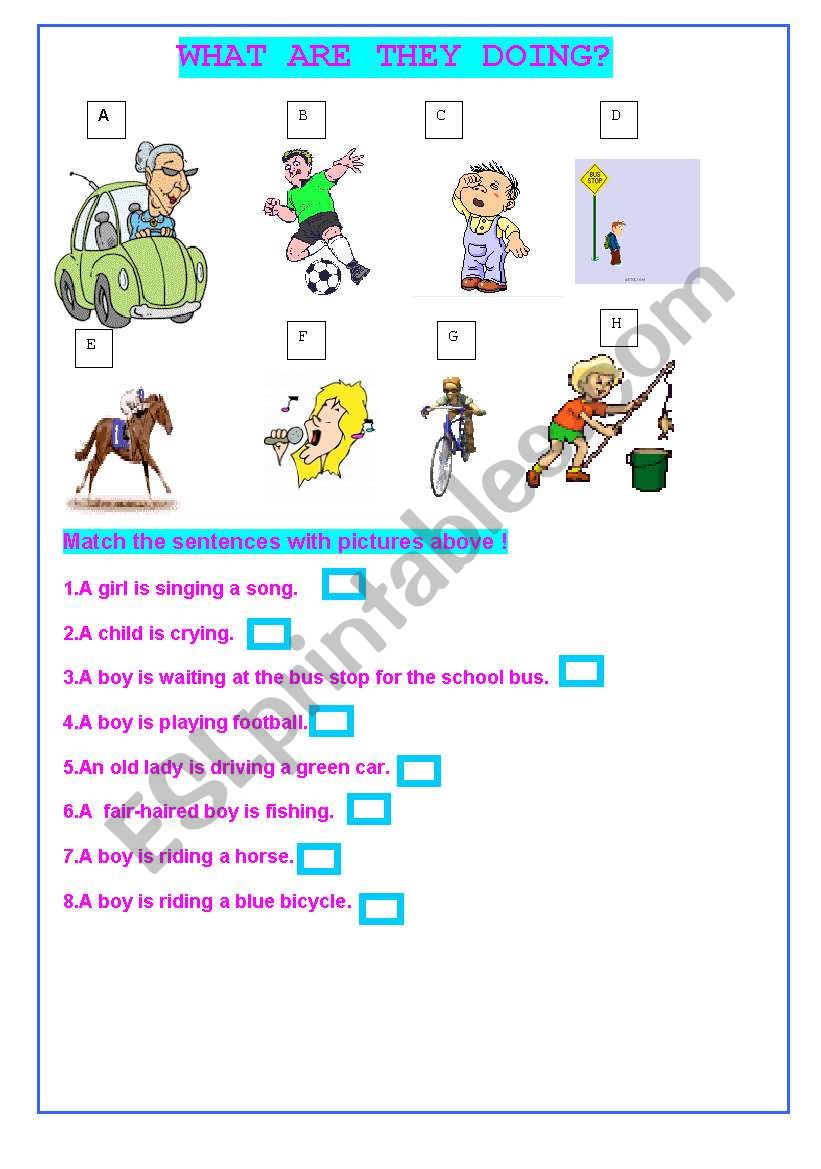 What are they doing? worksheet