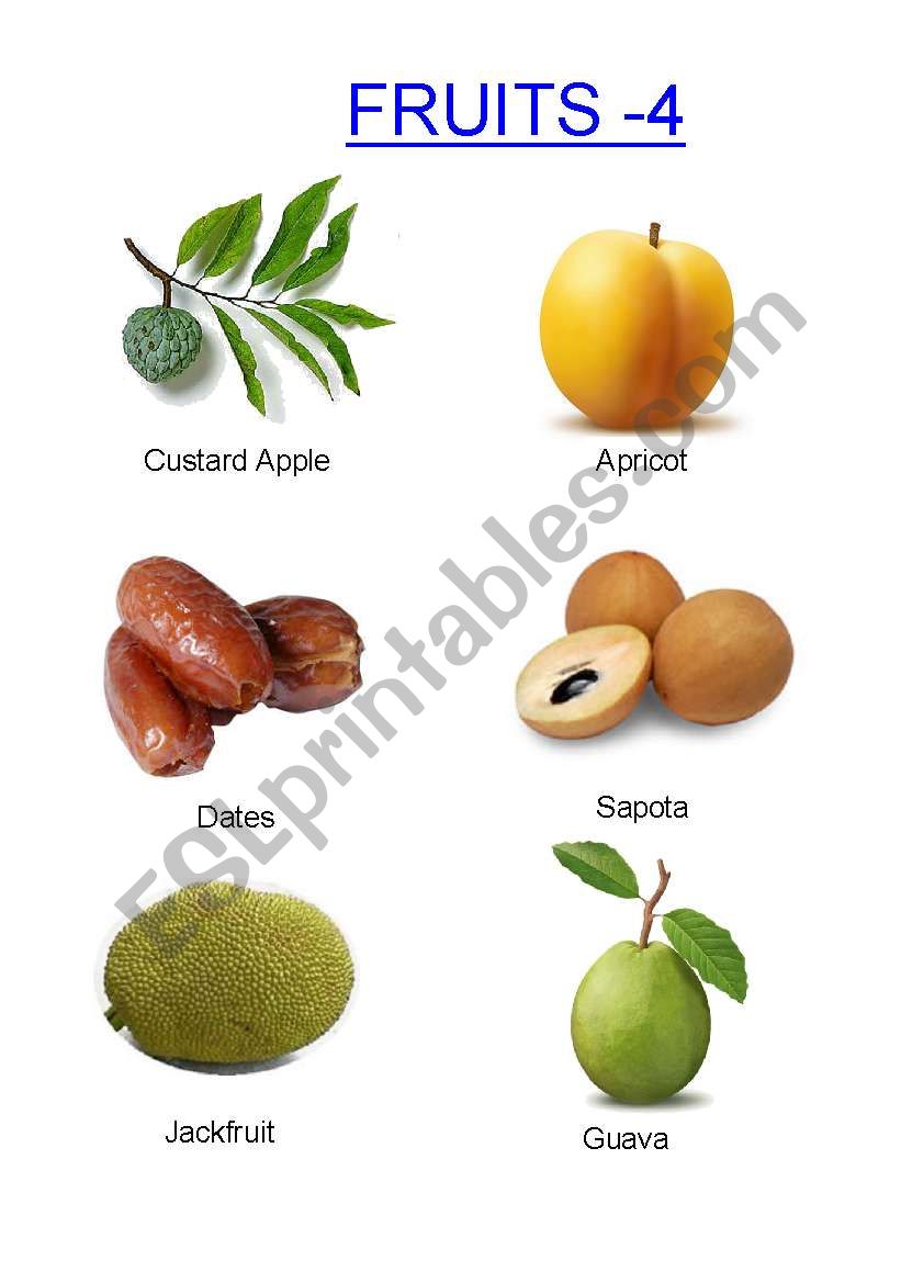 Fruits -4 worksheet