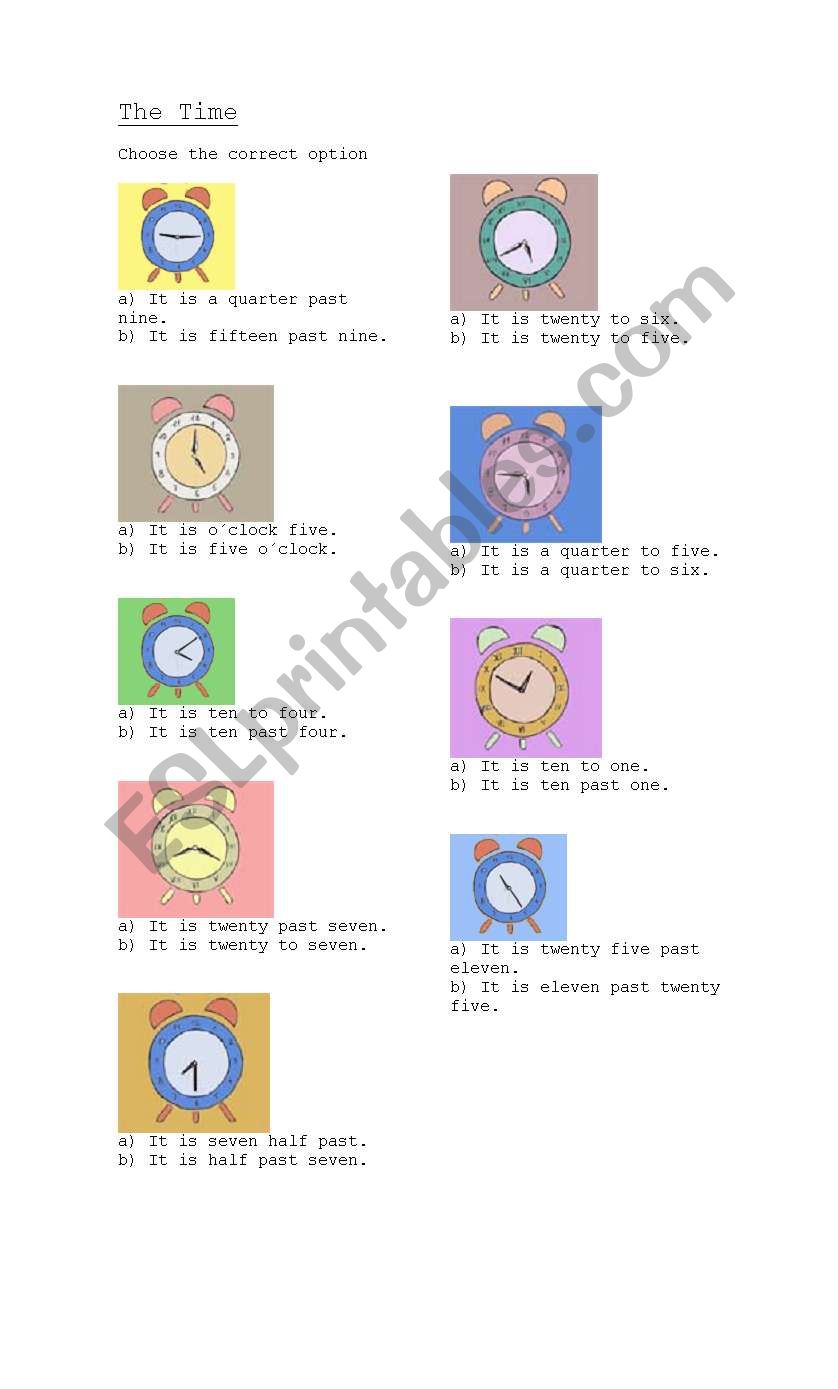 The Time worksheet