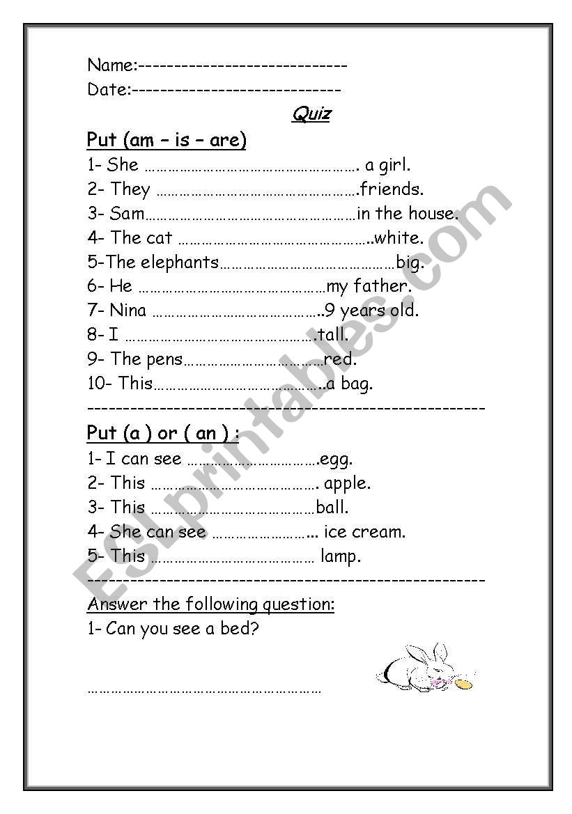 Quiz worksheet