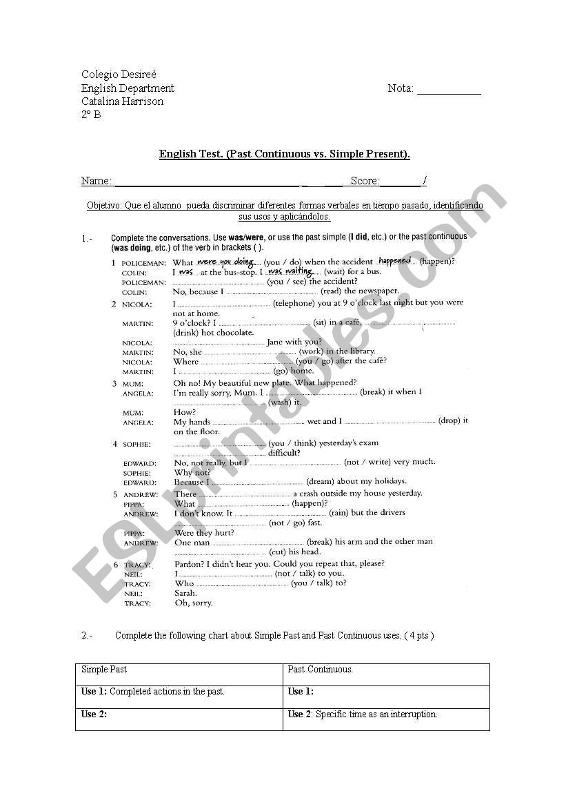 Simple Past worksheet