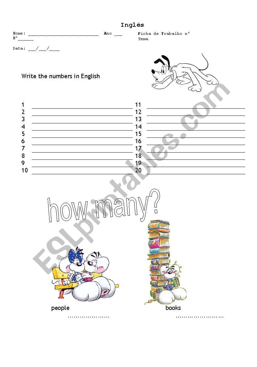 Number worksheet